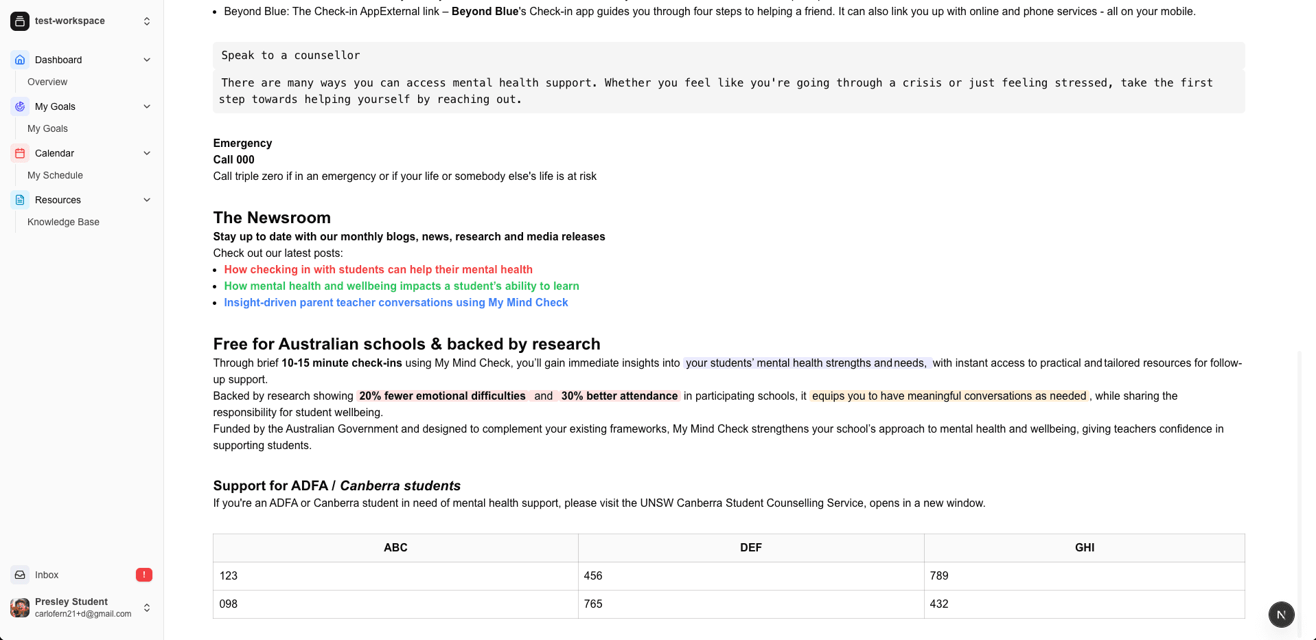 Student Portal Knowledge Articles