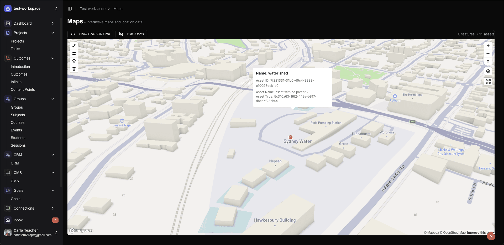 Place and view your assets on a 3D map
