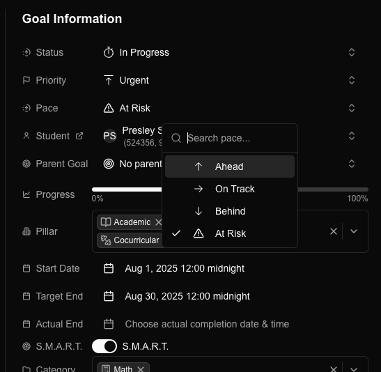 Goal Fields