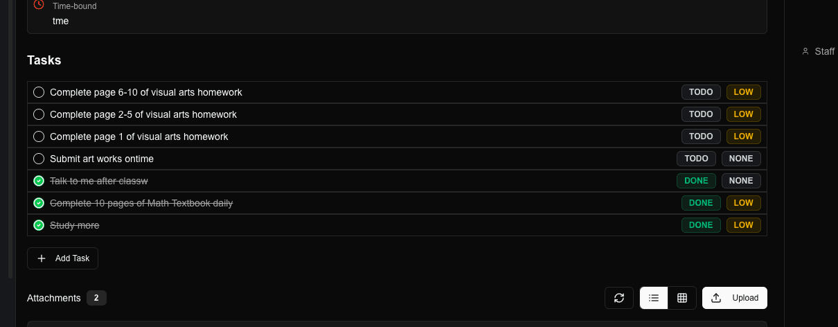 Goal Tasks